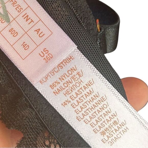 Savage X Fenty not sorry, black lace, balconette bra size 36D - Picture 6 of 6